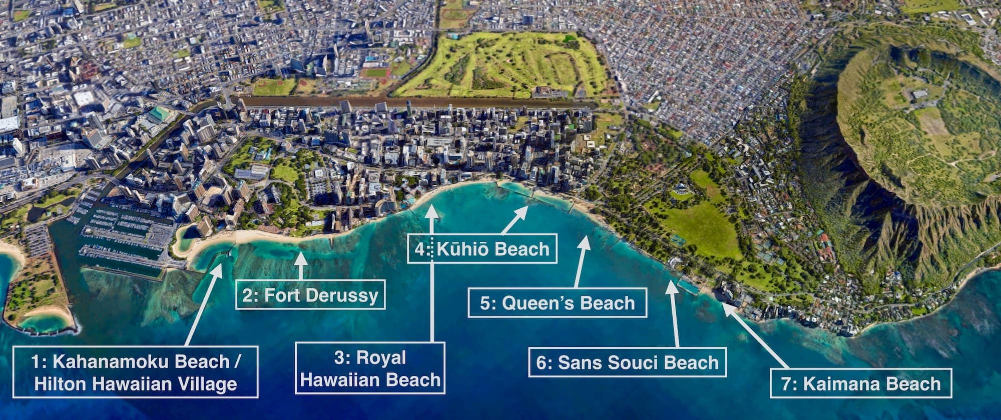 The 2-Mile Long Waikīkī Beach: How To Choose Your Favorite Stretch regarding Map Of Waikiki Hotels On Beach