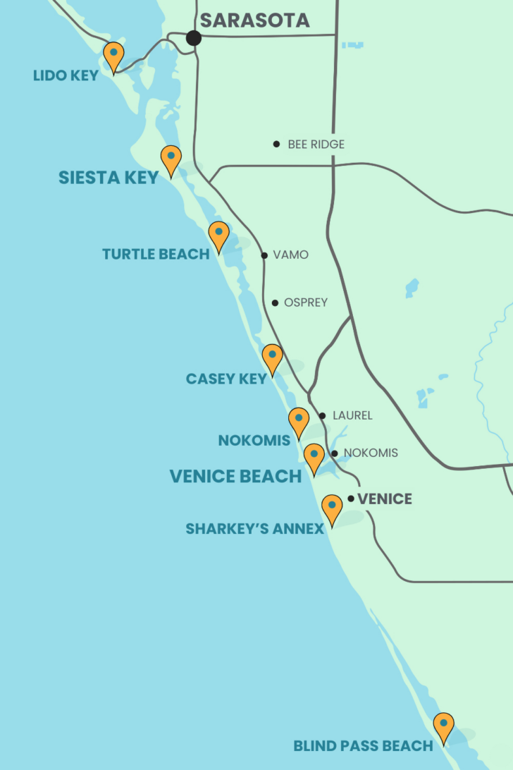 Map of Northern Florida Beaches