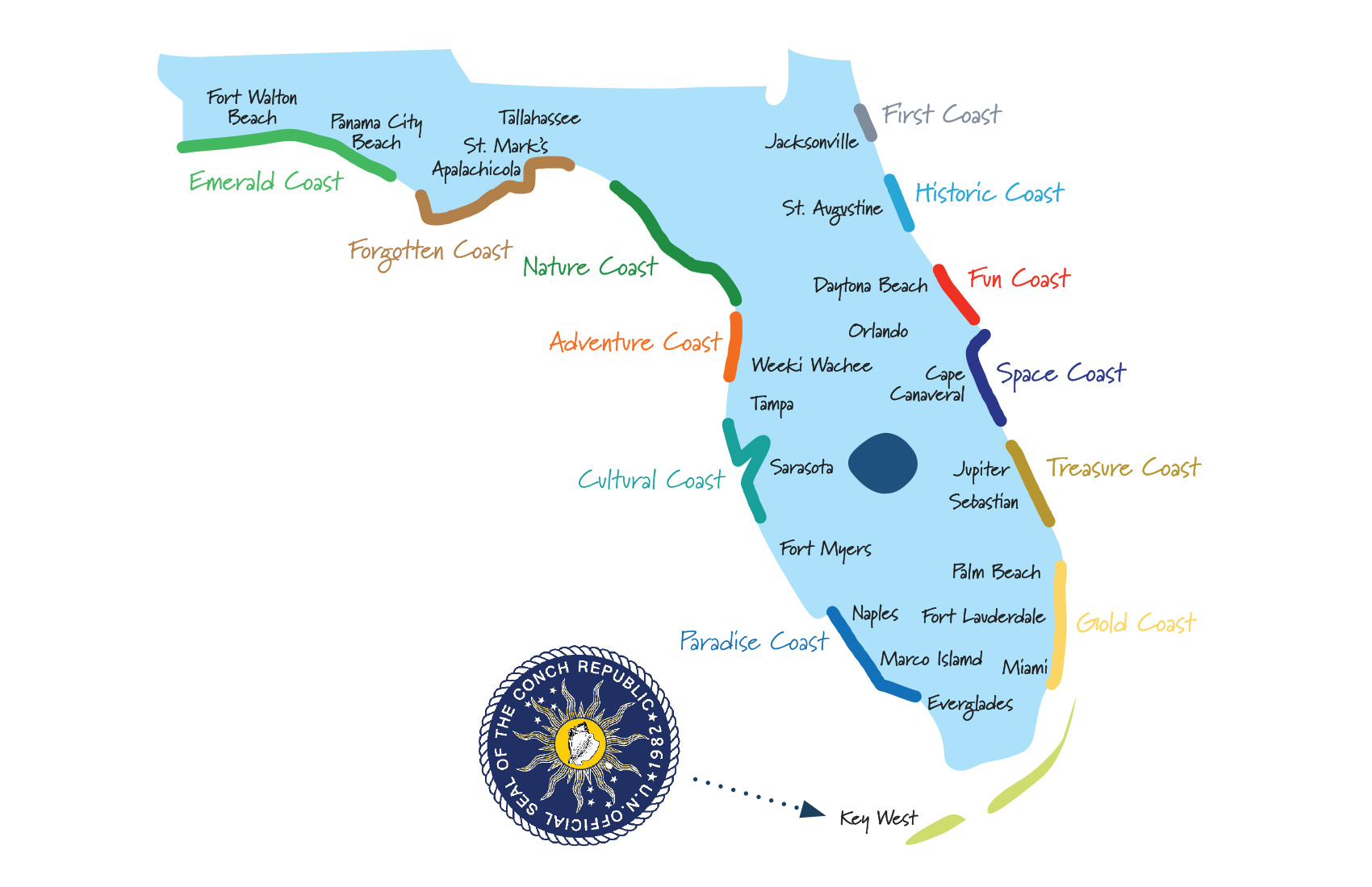 The Coasts Of Florida: It Is More Than East Coast And West Coast intended for Map Of Florida East Coast Barrier Islands