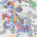 The Gangs Of Los Angeles Map  Michael Hughes Wesner Regarding Long Beach Ca Gang Map