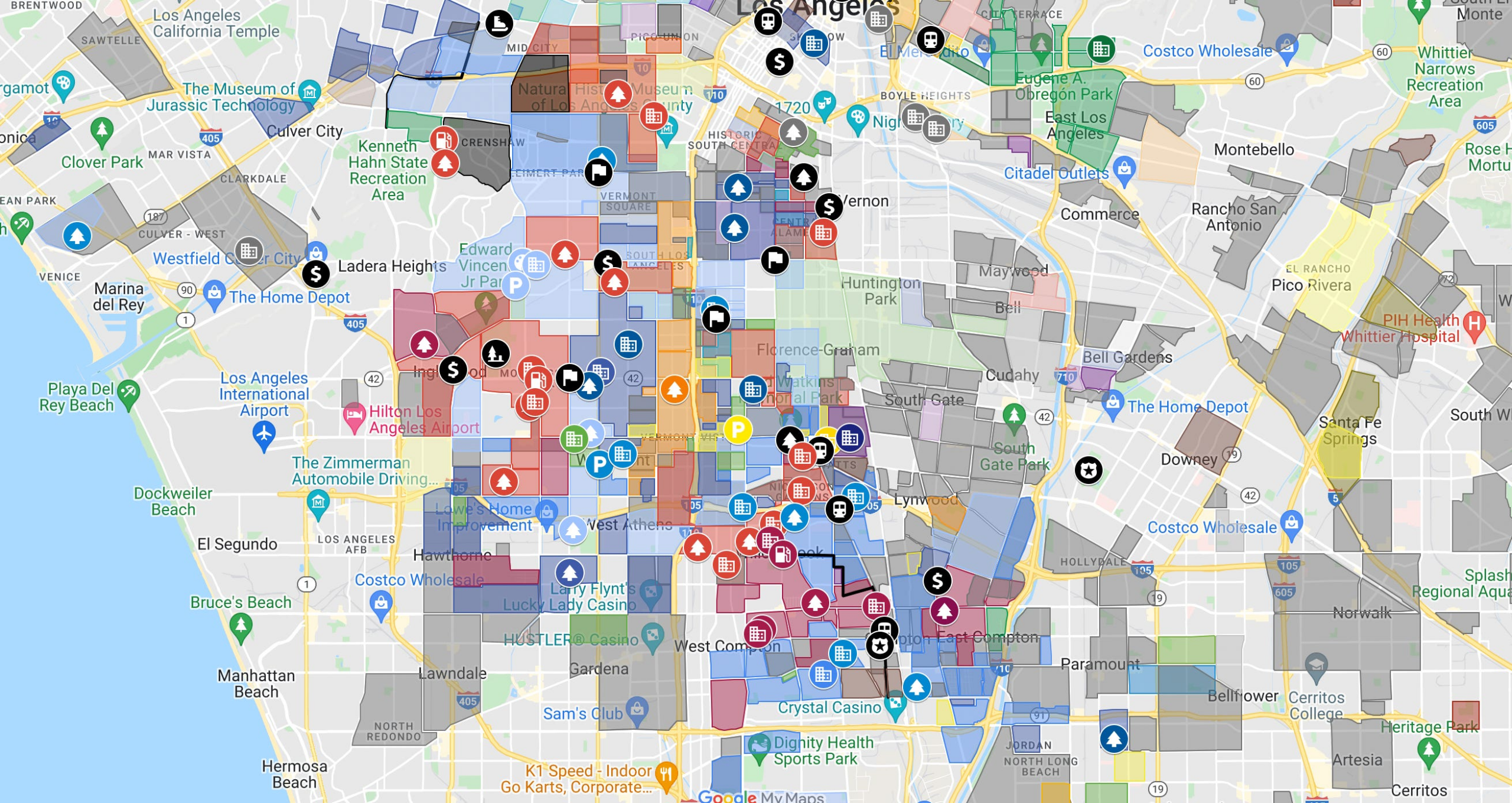 The Gangs Of Los Angeles Map -Michael Hughes Wesner regarding Long Beach Ca Gang Map