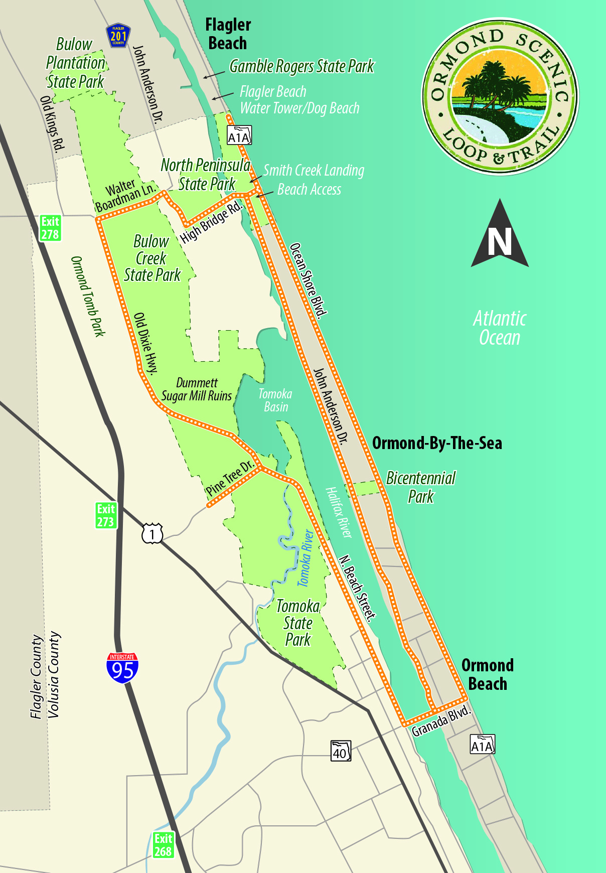 The Loop | Ormond Scenic Loop &amp;amp; Trail Daytona Beach throughout Map of Ormond Beach Florida