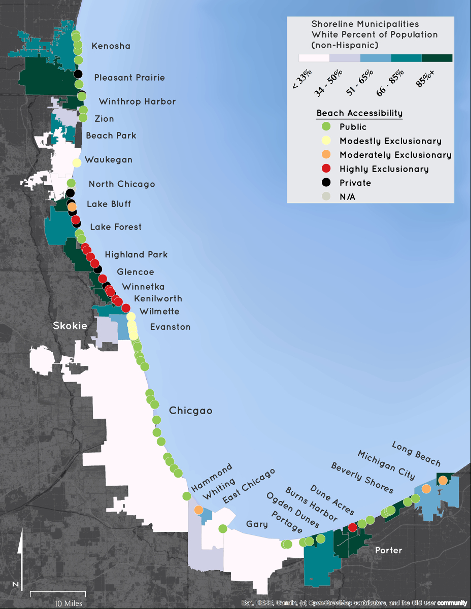 The Right To The Shoreline: Race, Exclusion, And Public Beaches In with regard to Map of Beaches in Chicago
