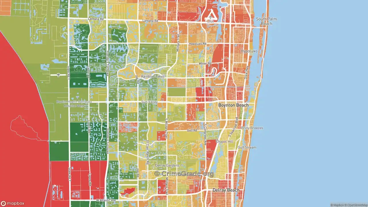 The Safest And Most Dangerous Places In Boynton Beach, Fl: Crime pertaining to Boynton Beach Zip Code Map