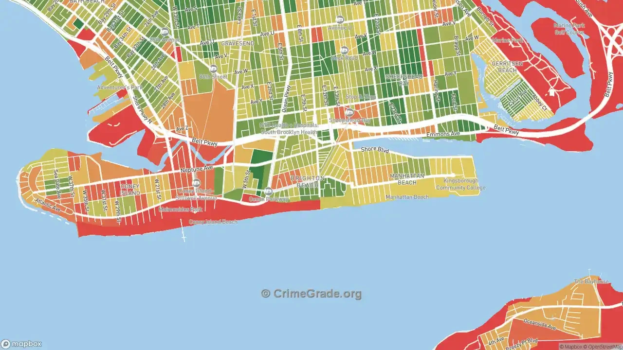 The Safest And Most Dangerous Places In Brighton Beach, Brooklyn with Map of Brighton Beach Ny