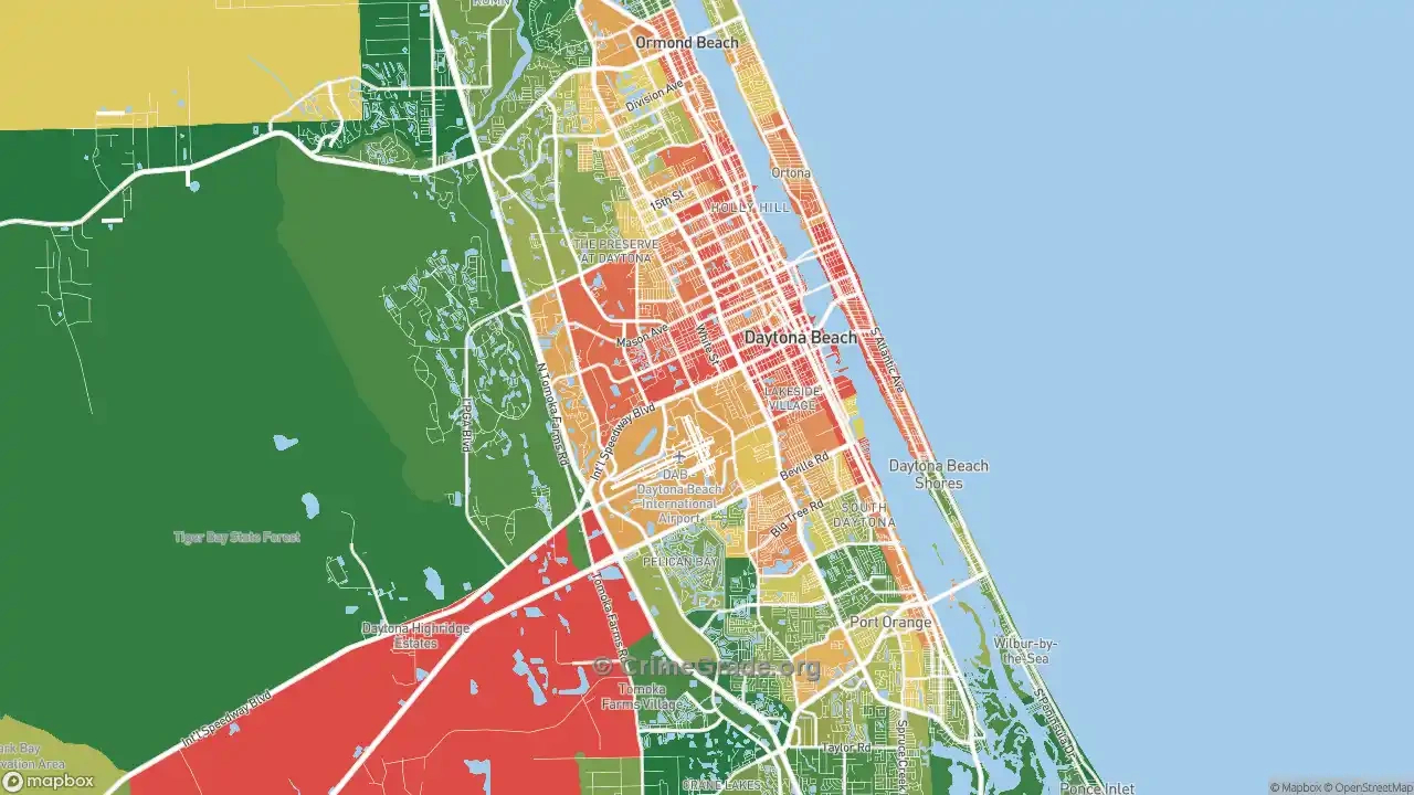 The Safest And Most Dangerous Places In Daytona Beach, Fl: Crime throughout Crime Map Daytona Beach Fl