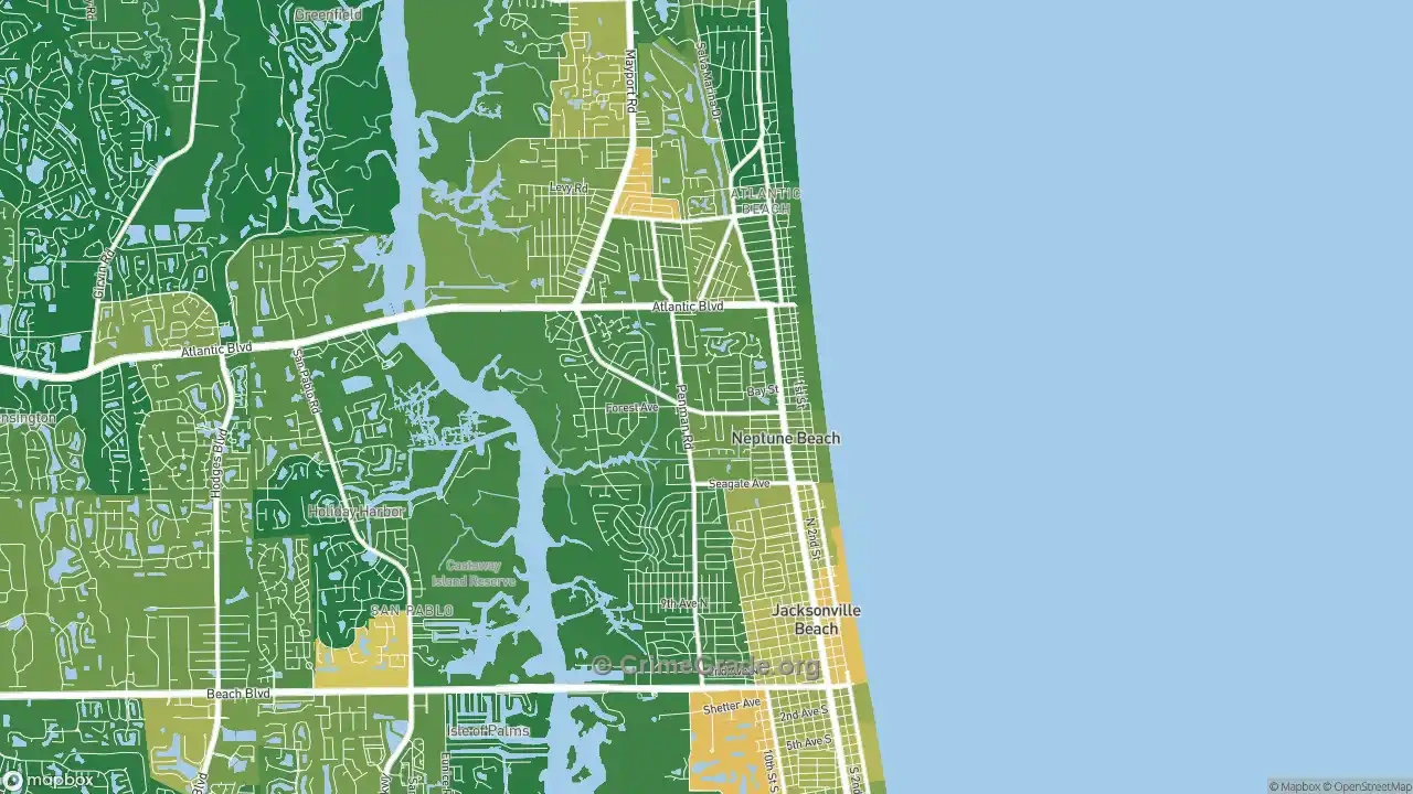 The Safest And Most Dangerous Places In Neptune Beach, Fl: Crime within Map of Neptune Beach Florida