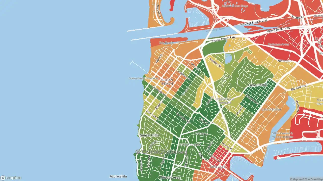 The Safest And Most Dangerous Places In Ocean Beach, San Diego, Ca regarding Map of Ocean Beach San Diego Ca