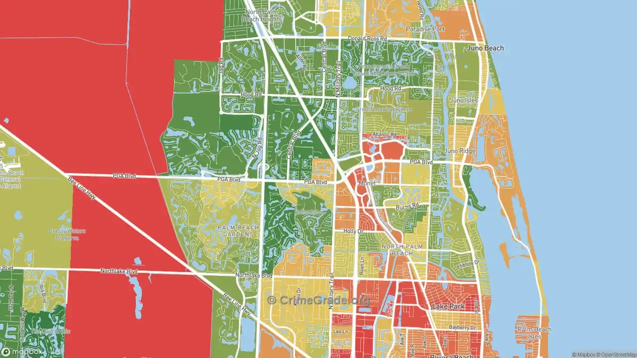 The Safest And Most Dangerous Places In Palm Beach Gardens, Fl pertaining to Palm Beach County Crime Map