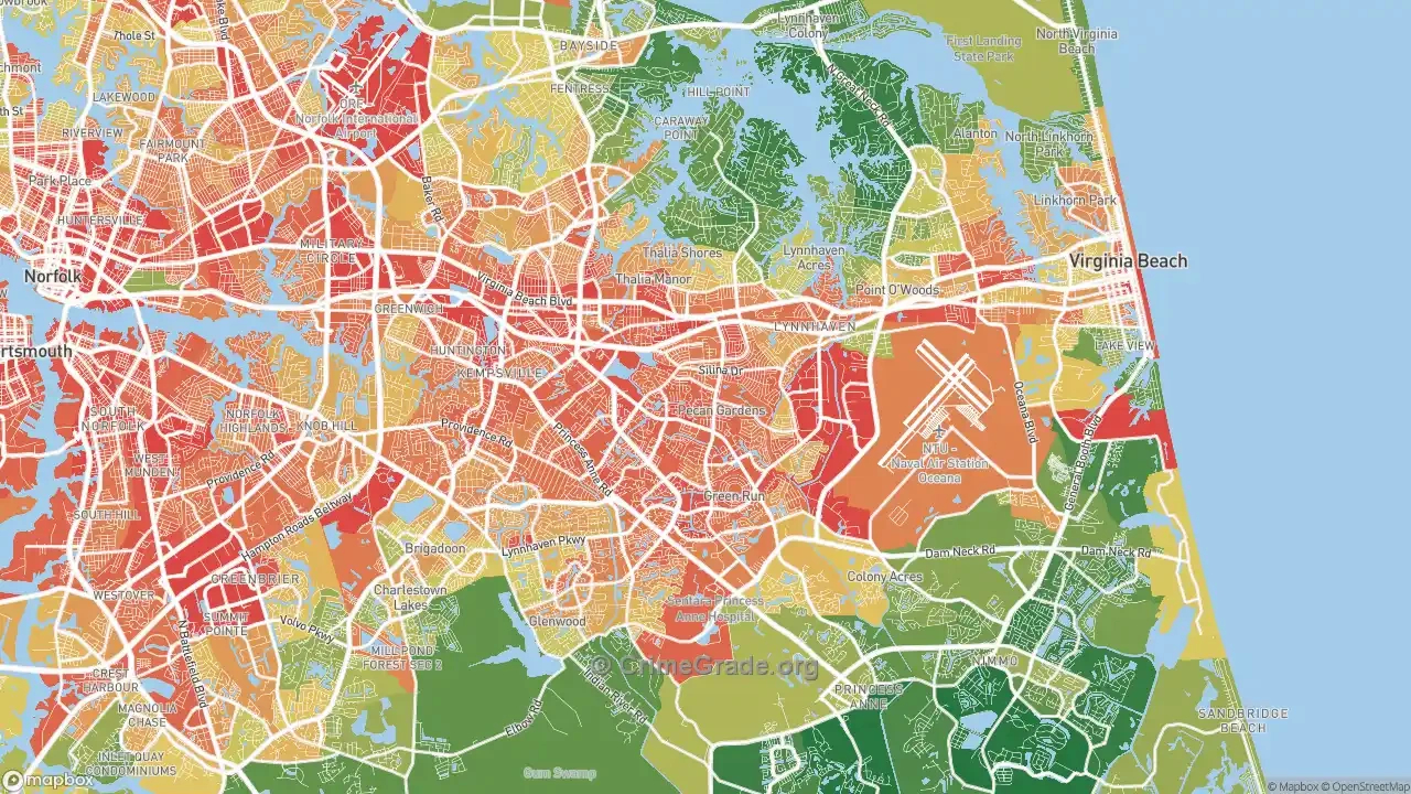 The Safest And Most Dangerous Places In Virginia Beach, Va: Crime in Crime Map Virginia Beach Va
