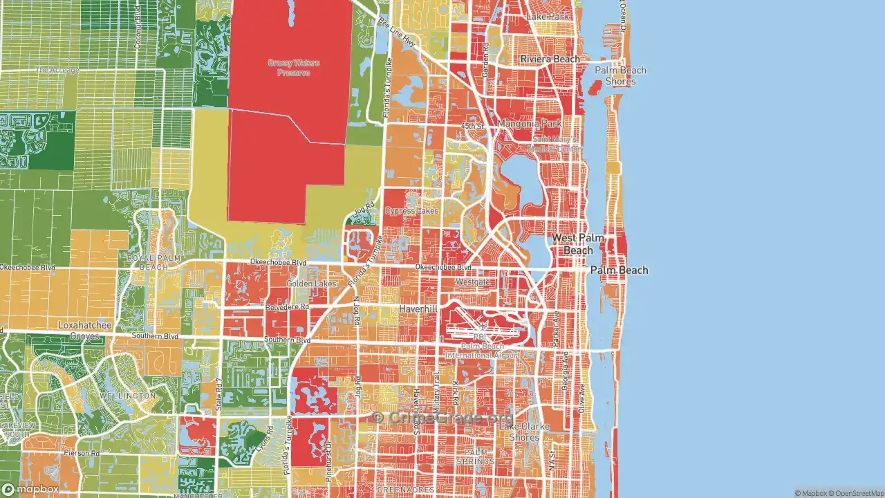 The Safest And Most Dangerous Places In West Palm Beach, Fl: Crime intended for West Palm Beach Crime Map