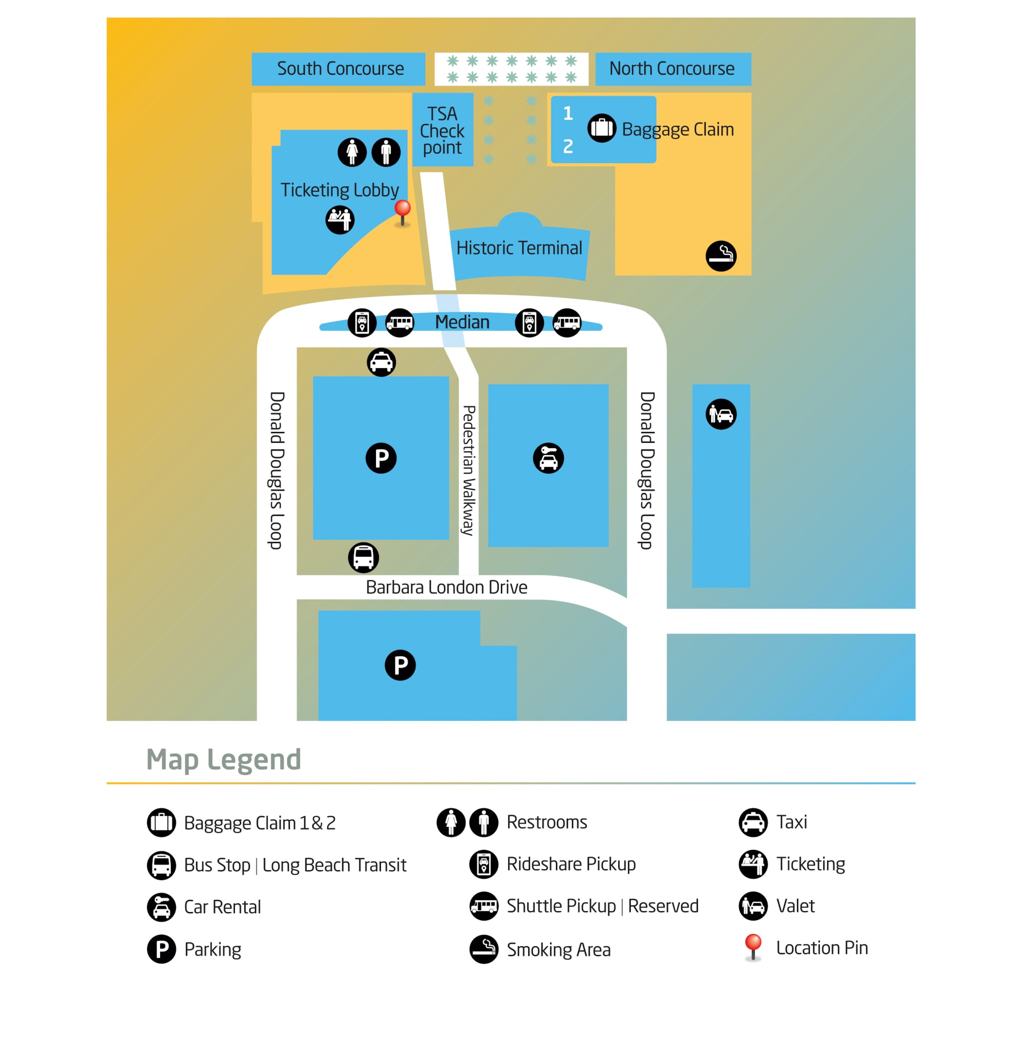 The Ultimate Guide To Long Beach Airport inside Long Beach Airport Terminal Map