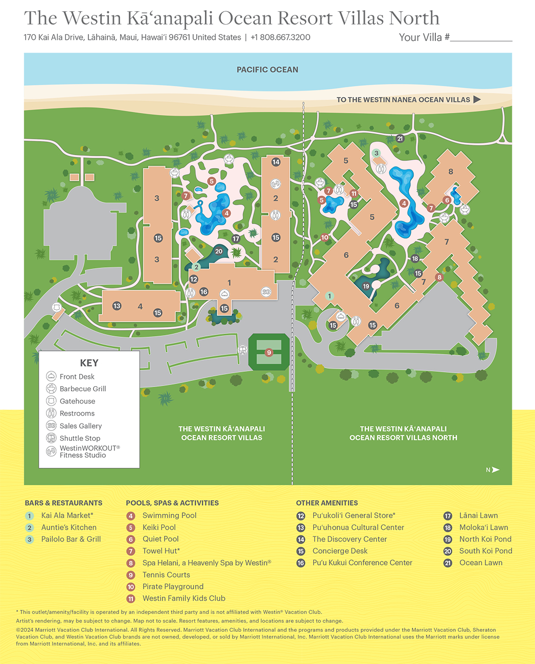 The Westin Kāʻanapali Ocean Resort Villas North pertaining to Map of Kaanapali Beach Hotels