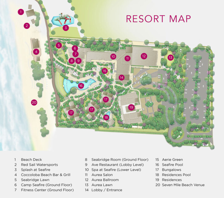 Grand Cayman Seven Mile Beach Hotels Map