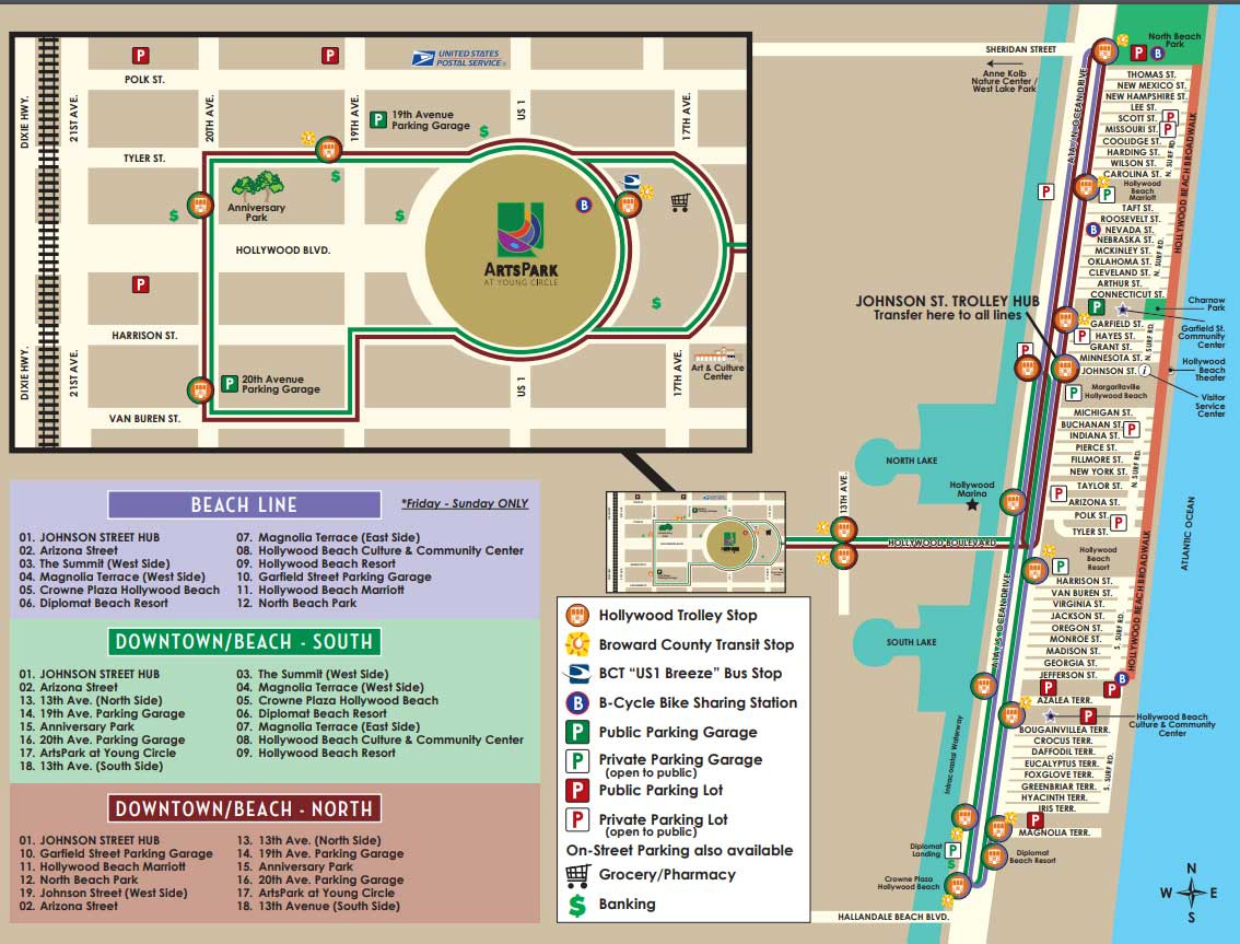 Things To Do In Hollywood Beach - Tide Vacation Oceanfront Apartments with Hollywood Beach Florida Boardwalk Map