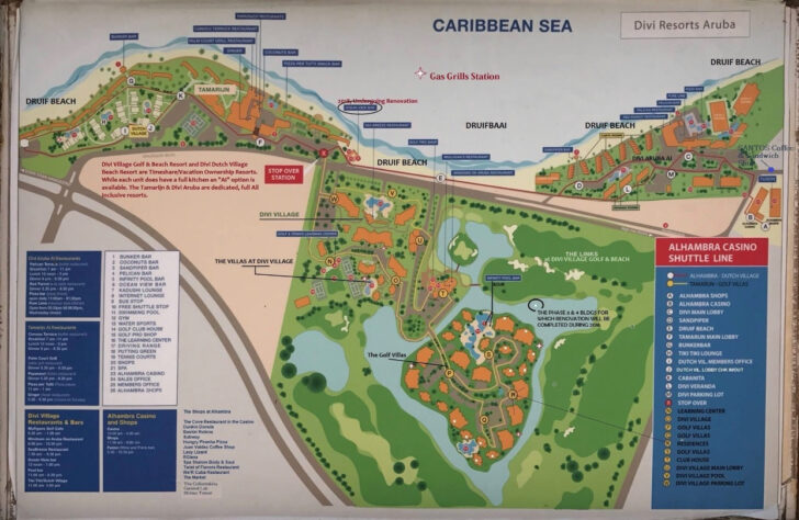 Divi Golf and Beach Resort Map