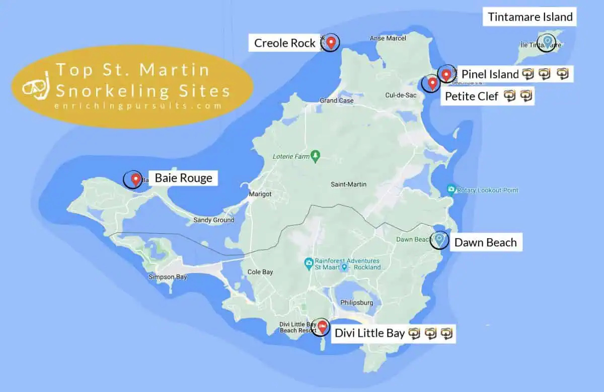 Top St. Martin/St. Maarten Snorkeling Sites: A Snorkeler&amp;#039;S Review within Map of St Martin Beaches