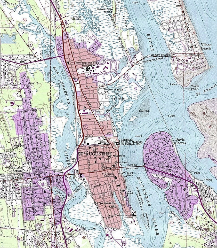 Topographical Map - St. Augustine Adventure pertaining to St Augustine Beach Florida Map