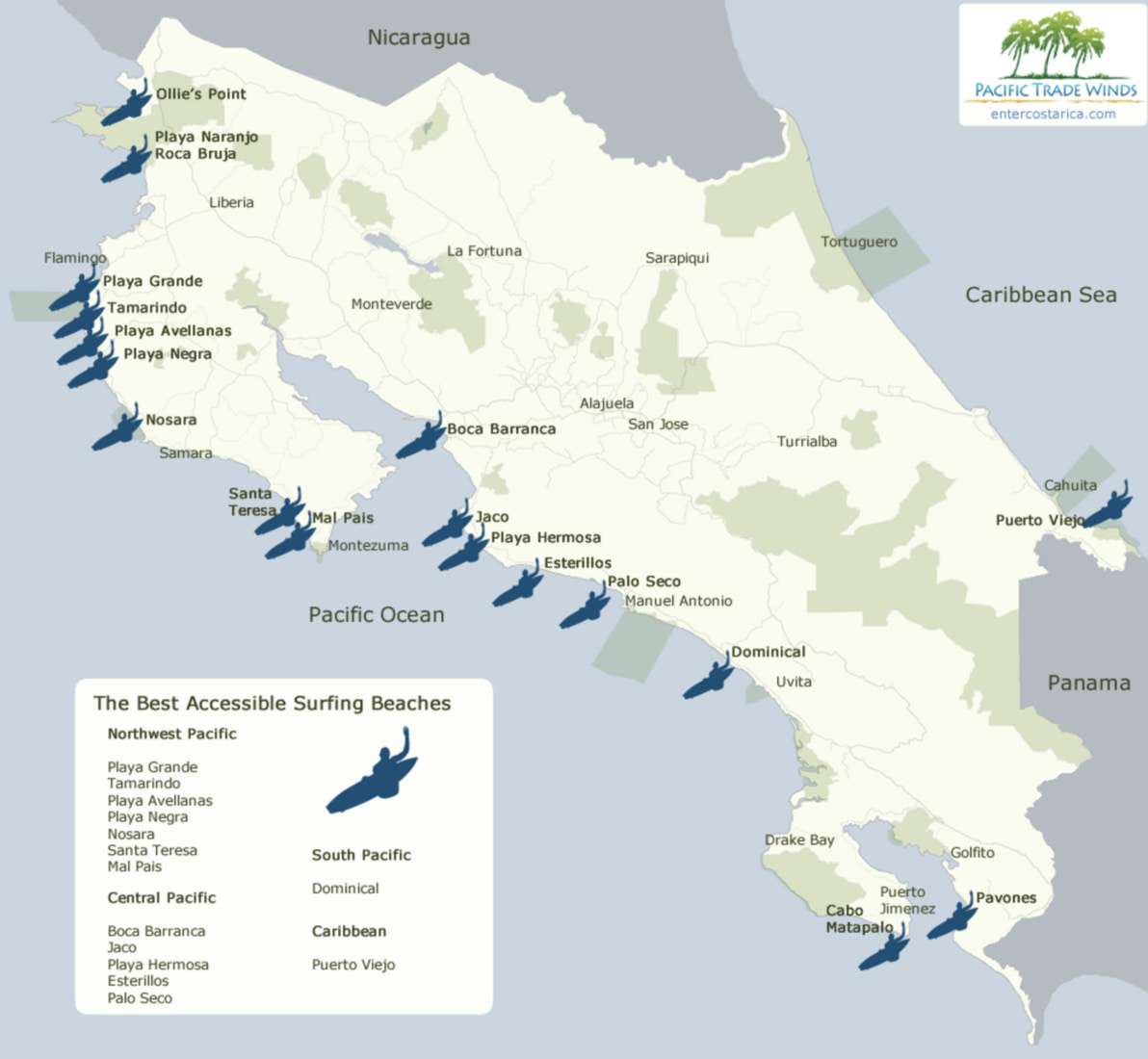 Tourist Maps Of Costa Rica – Beaches, Cities &amp;amp; More intended for Map of Beaches in Guanacaste Costa Rica