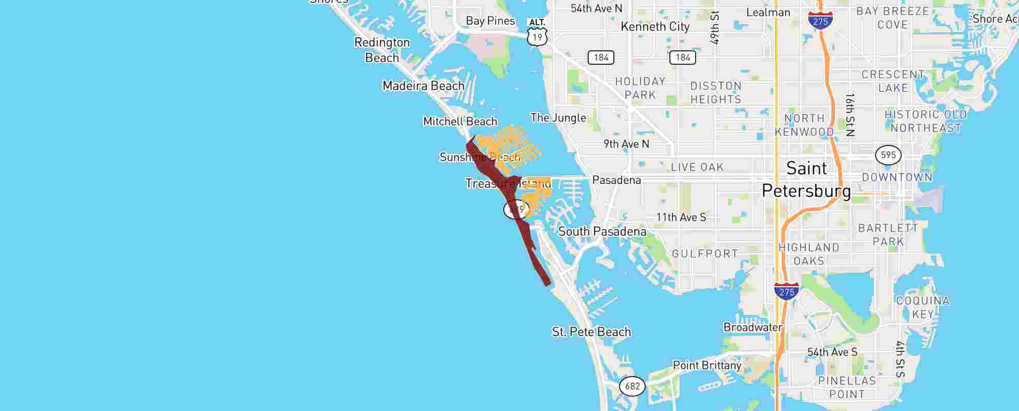 Treasure Island, Fl - 33706 - Real Estate Market Data with Treasure Island Beach Florida Map