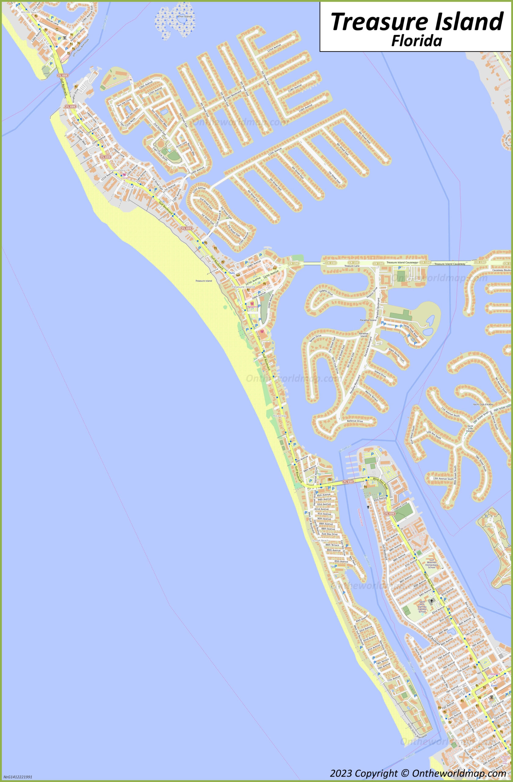 Treasure Island Map | Florida, U.s. | Detailed Maps Of Treasure Island inside Treasure Island Beach Florida Map