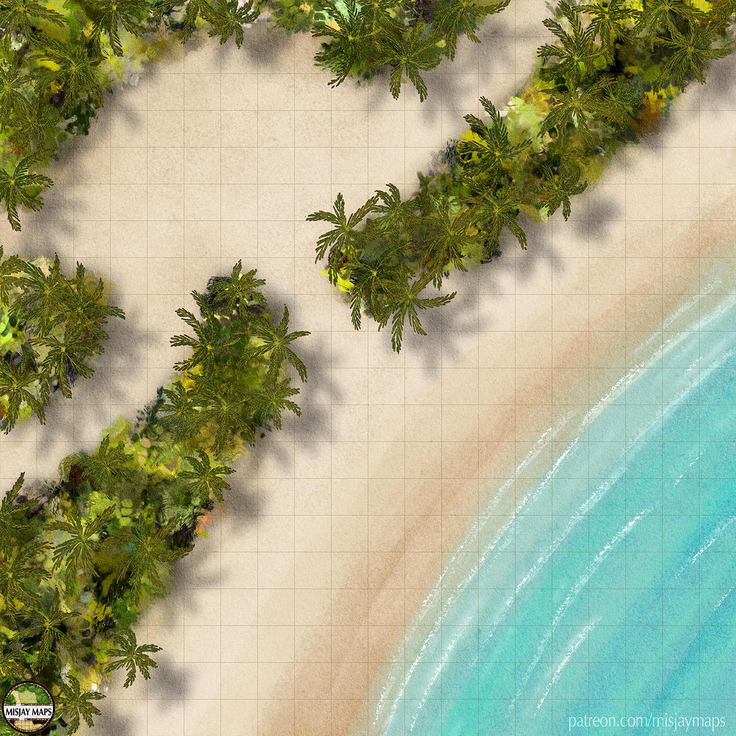 Tropical Beach [20X20][Oc][Battlemap] Experimenting With A regarding Palm Trees Beach Wreck Map Dnd