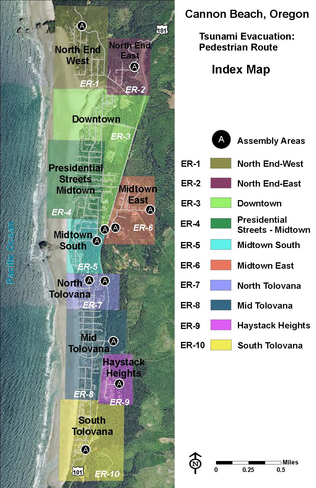 Tsunami Evacuation Routes, Assembly Areas &amp;amp; Dogmi Maps | Cannon inside Map of Cannon Beach Or