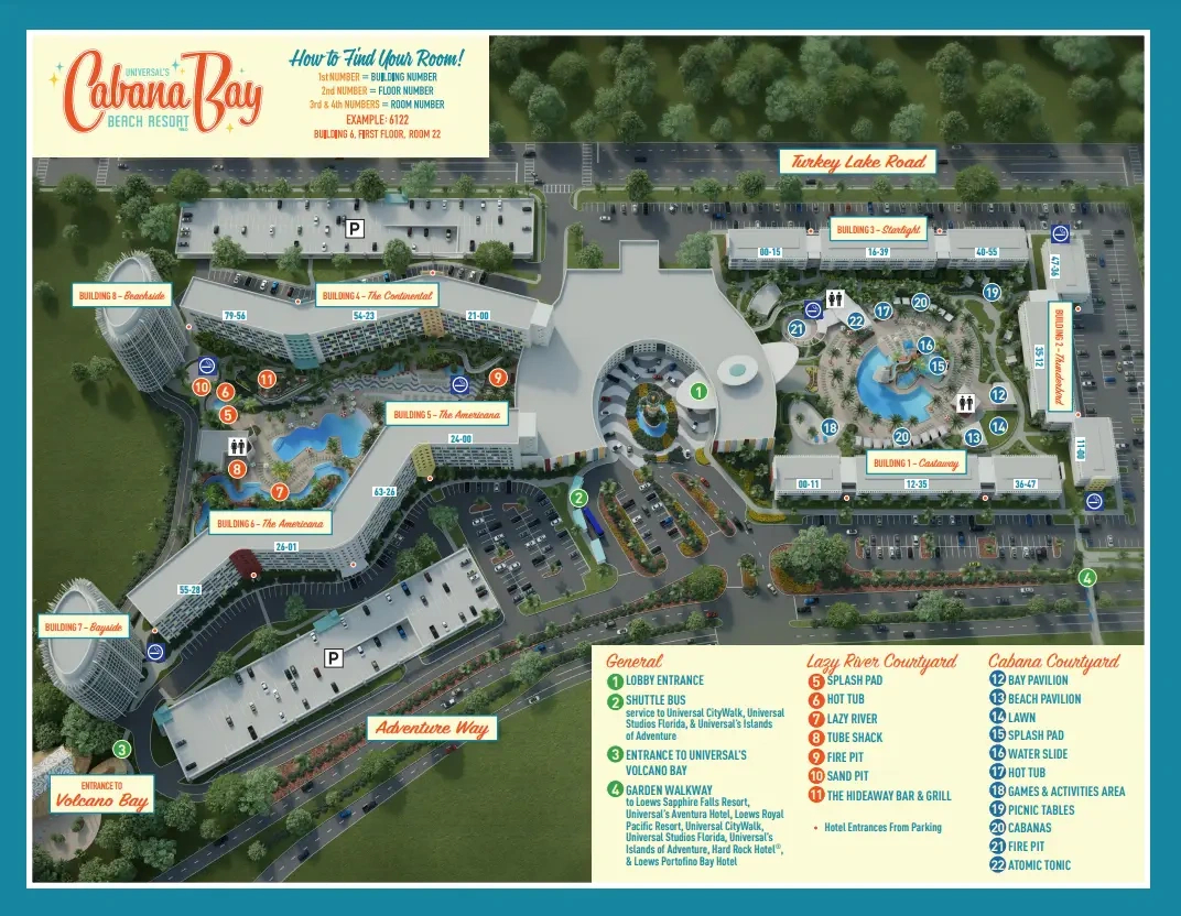 Universal&amp;#039;S Cabana Bay Beach Resort Map And Brochure (2024 - 2015 throughout Map Cabana Bay Beach Resort