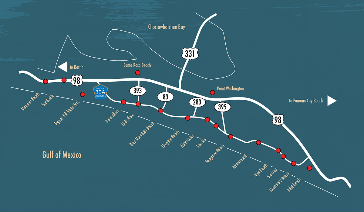 Vacation Home Map | Barefoot 30A Beach Vacations in Map of Seacrest Beach Florida