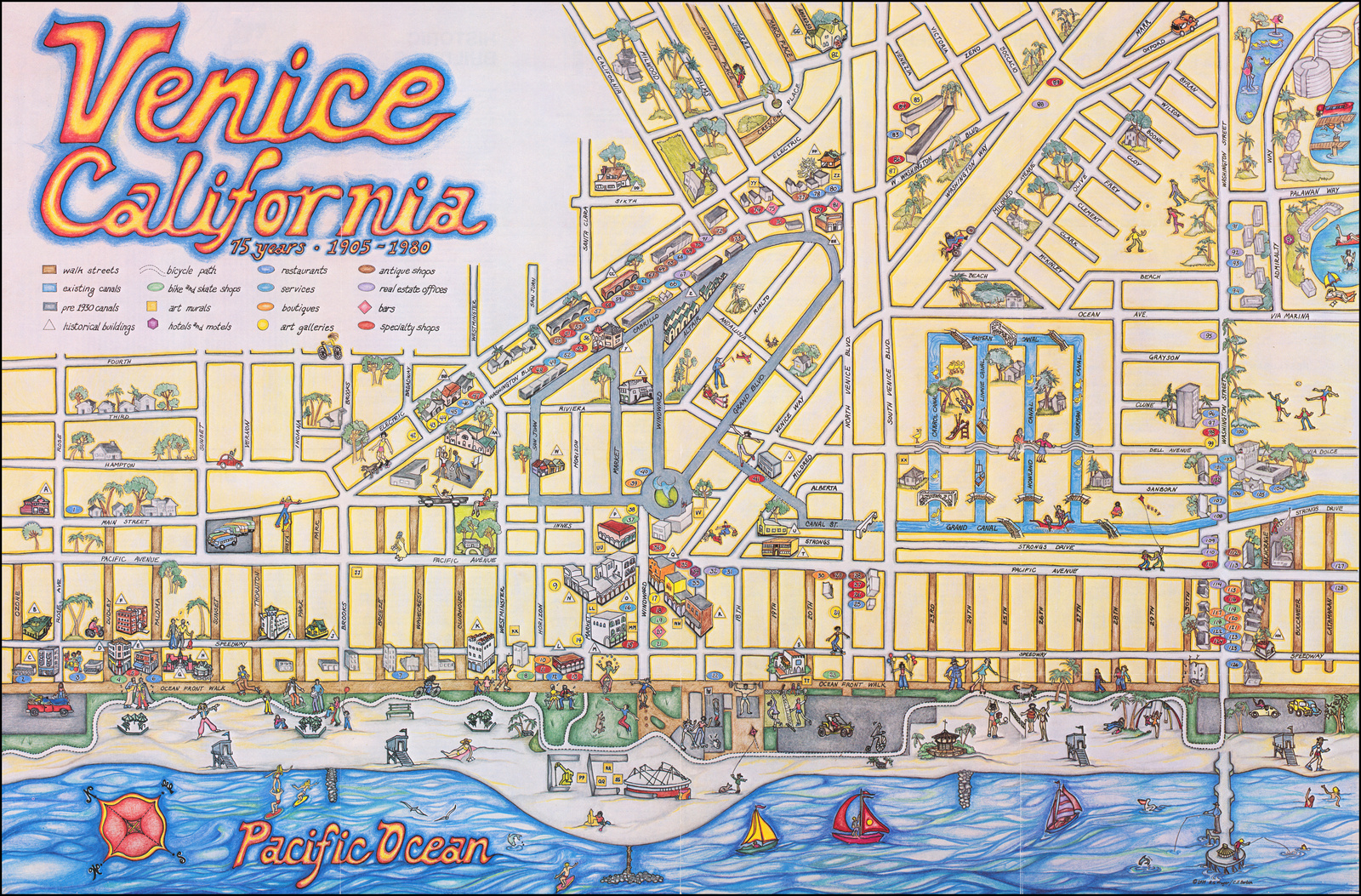Venice California 75 Years - 1905 - 1980 - Barry Lawrence Ruderman regarding Map of Venice Beach Ca