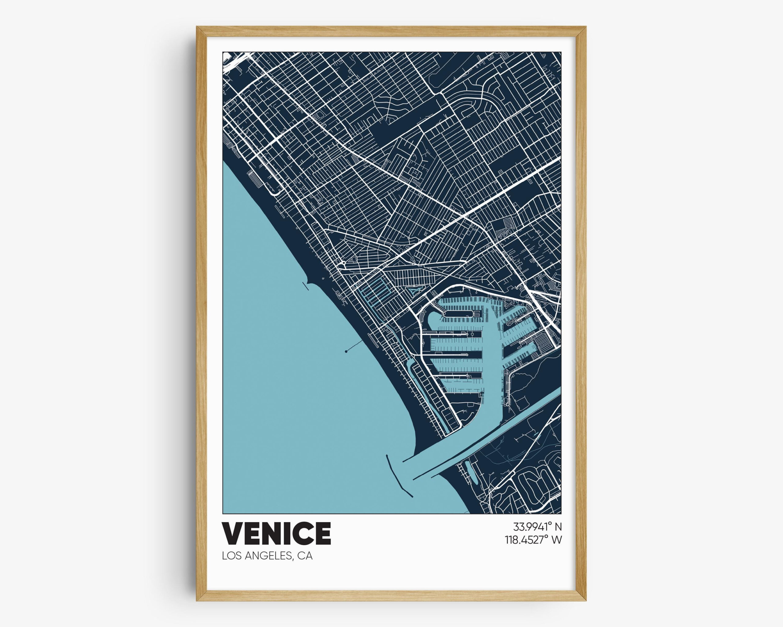 Venice La Map Print, Los Angeles Neighborhood Wall Art, Venice throughout Venice Beach Los Angeles Map