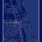 Vero Beach, Florida   Contemporary Map Poster Blueprint   Etsy.de Throughout Vero Beach Map Of Florida