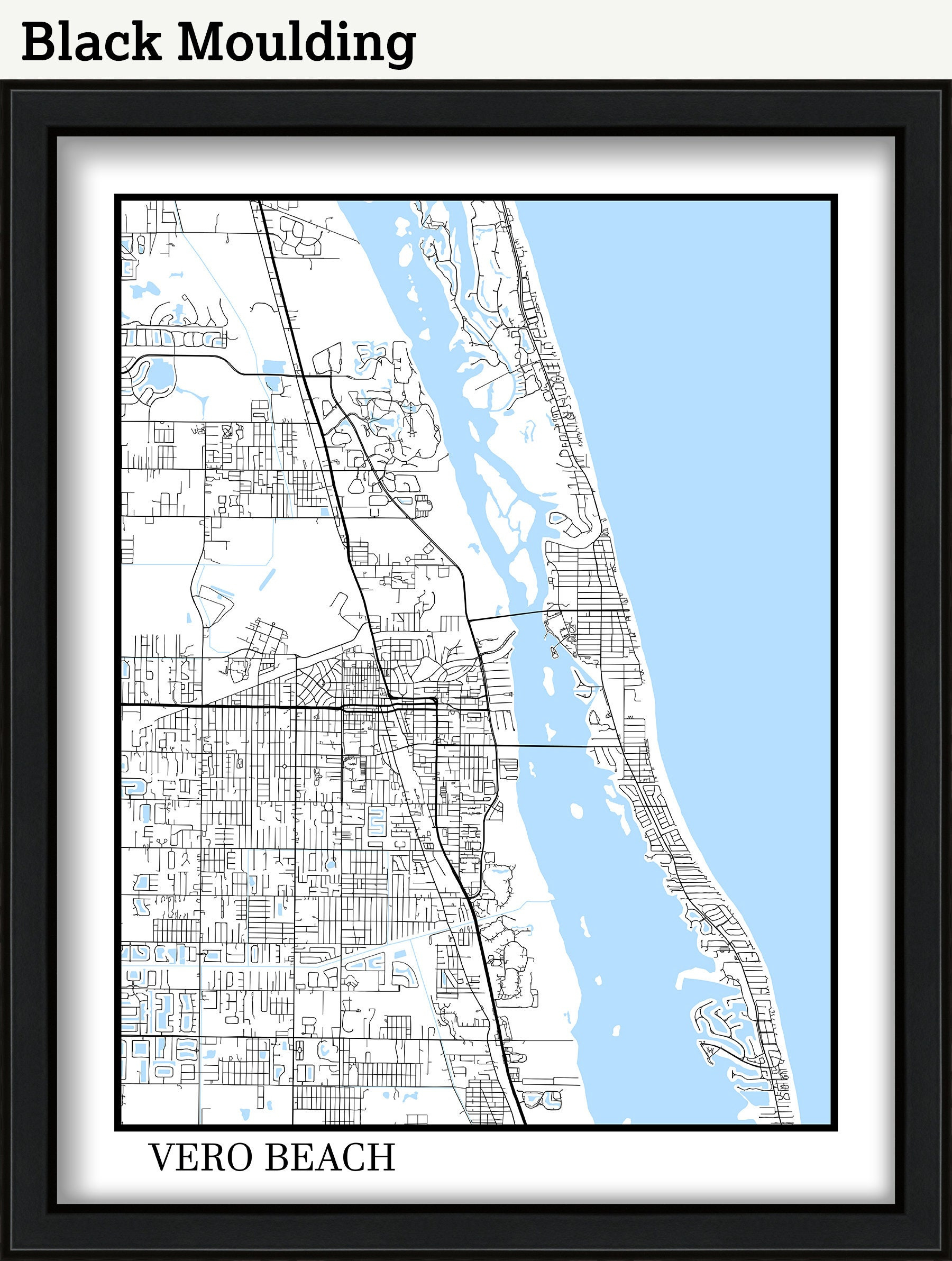 Vero Beach, Florida - Contemporary Map Poster - Etsy.de intended for Vero Beach Fl Map of Florida