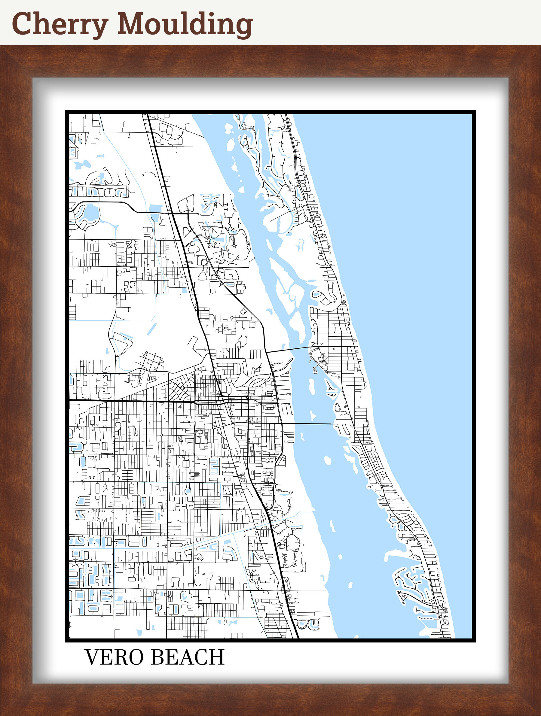 Vero Beach, Florida - Contemporary Map Poster - Etsy.de regarding Street Map of Vero Beach Florida