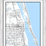 Vero Beach, Florida   Contemporary Map Poster   Etsy Within Vero Beach Fl Map Florida
