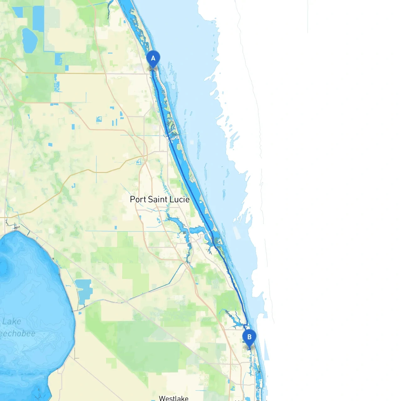 Vero Beach To Jupiterboat - Savvy Navvy Smart Routing regarding Vero Beach On Map Of Florida