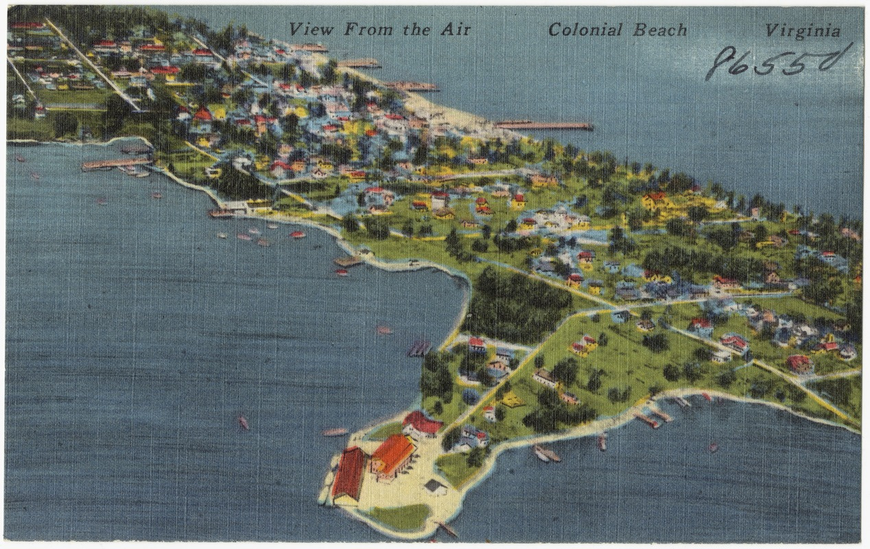 View From The Air, Colonial Beach, Virginia - Digital Commonwealth throughout Map of Colonial Beach Va