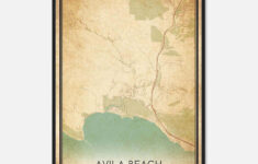 Vintage Avila Beach California Map Poster, Avila Beach Ca City Road Wall  Art Print - Custom Maps &amp; Posters with Map of Avila Beach Ca