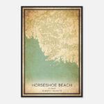 Vintage Horseshoe Beach Florida Map Poster, Horseshoe Beach Fl City Road  Wall Art Print   Custom Maps & Posters Within Map Of Horseshoe Beach Florida