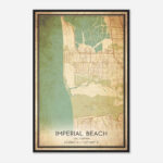 Vintage Imperial Beach California Map Poster, Modern Home Decor Wall Art  Print   Custom Maps & Posters Inside Map Of Imperial Beach California