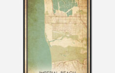 Vintage Imperial Beach California Map Poster, Modern Home Decor Wall Art  Print - Custom Maps &amp; Posters inside Map of Imperial Beach California