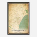 Vintage Old Orchard Beach Maine Map Poster, Modern Home Decor Wall Art  Print   Custom Maps & Posters Regarding Map Of Old Orchard Beach