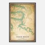 Vintage Osage Beach Missouri Map Poster, Osage Beach Mo City Road Wall Art  Print   Custom Maps & Posters Throughout Map Of Osage Beach Mo