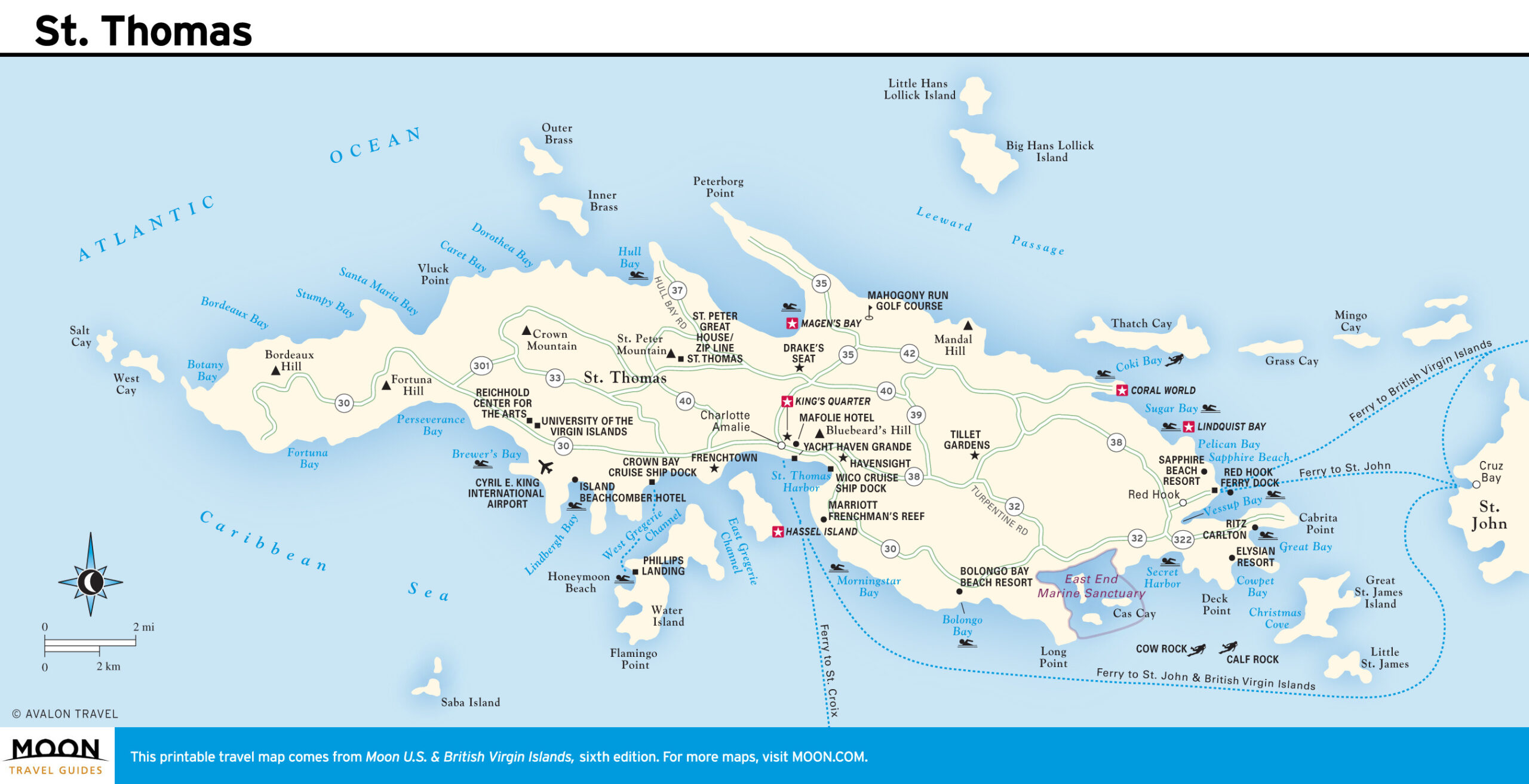 Virgin Islands | Moon Travel Guides in St John Usvi Map With Beaches