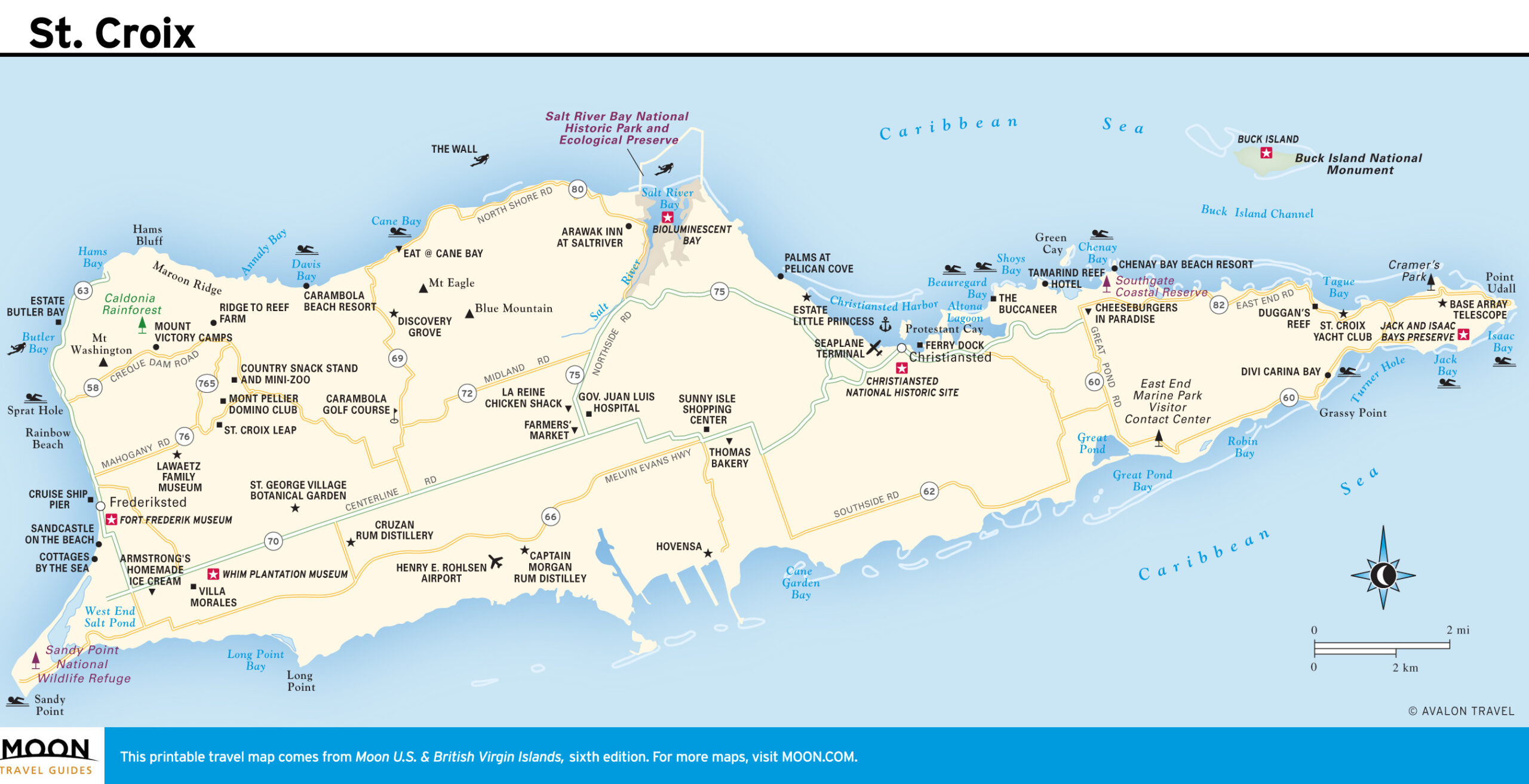 Virgin Islands | Moon Travel Guides regarding Map of St Croix Beaches