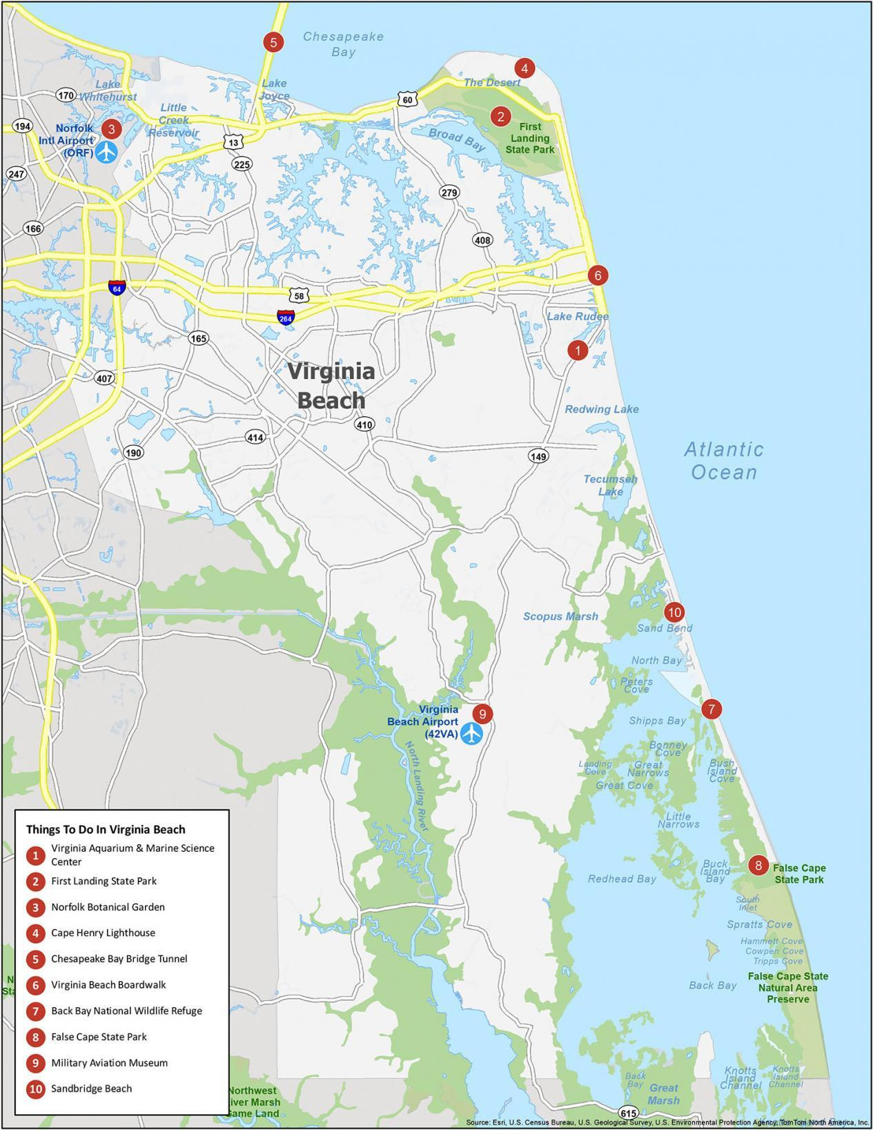Virginia Beach Map, Virginia - Gis Geography pertaining to Map of Virginia Beach Area