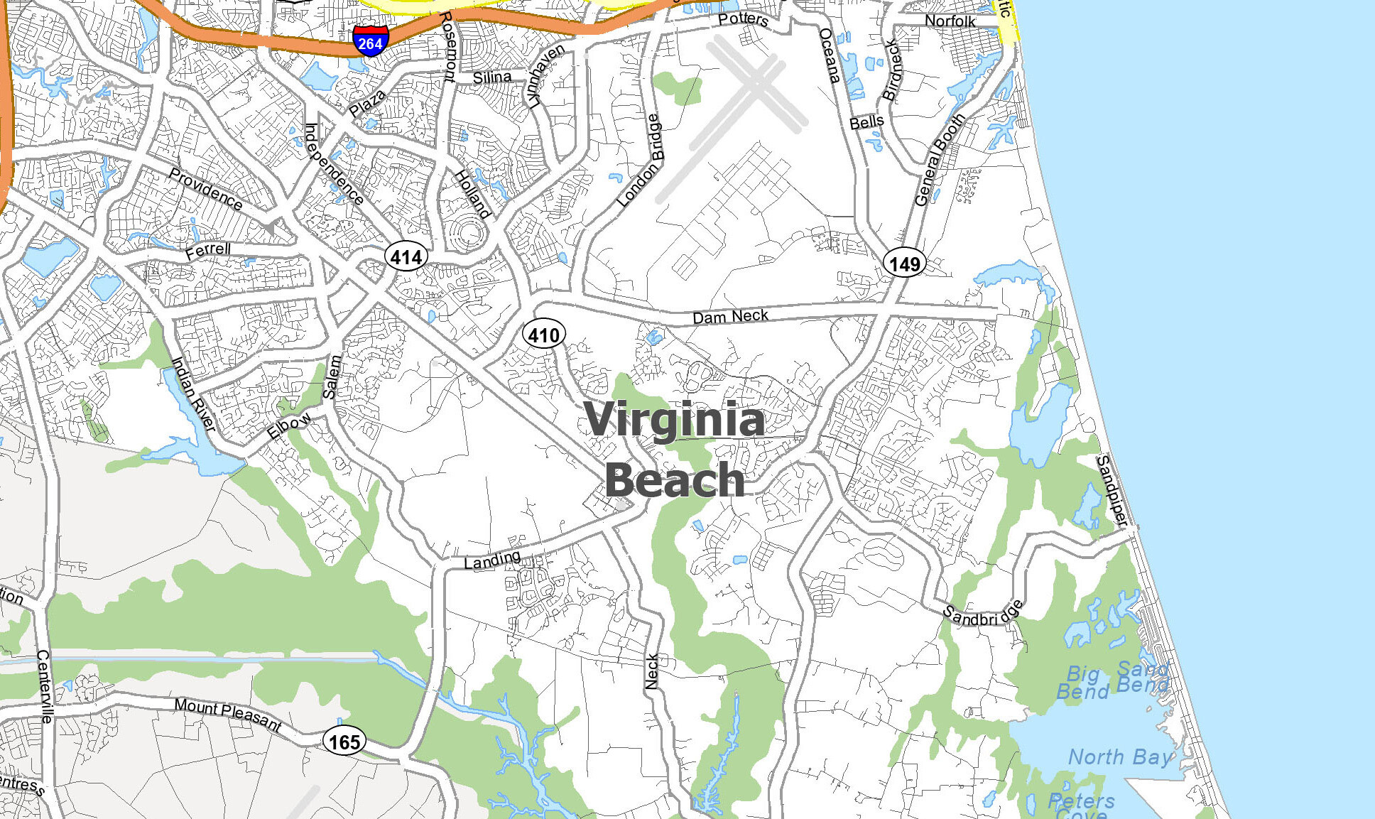 Virginia Beach Map, Virginia - Gis Geography with Map Of Sandbridge Virginia Beach