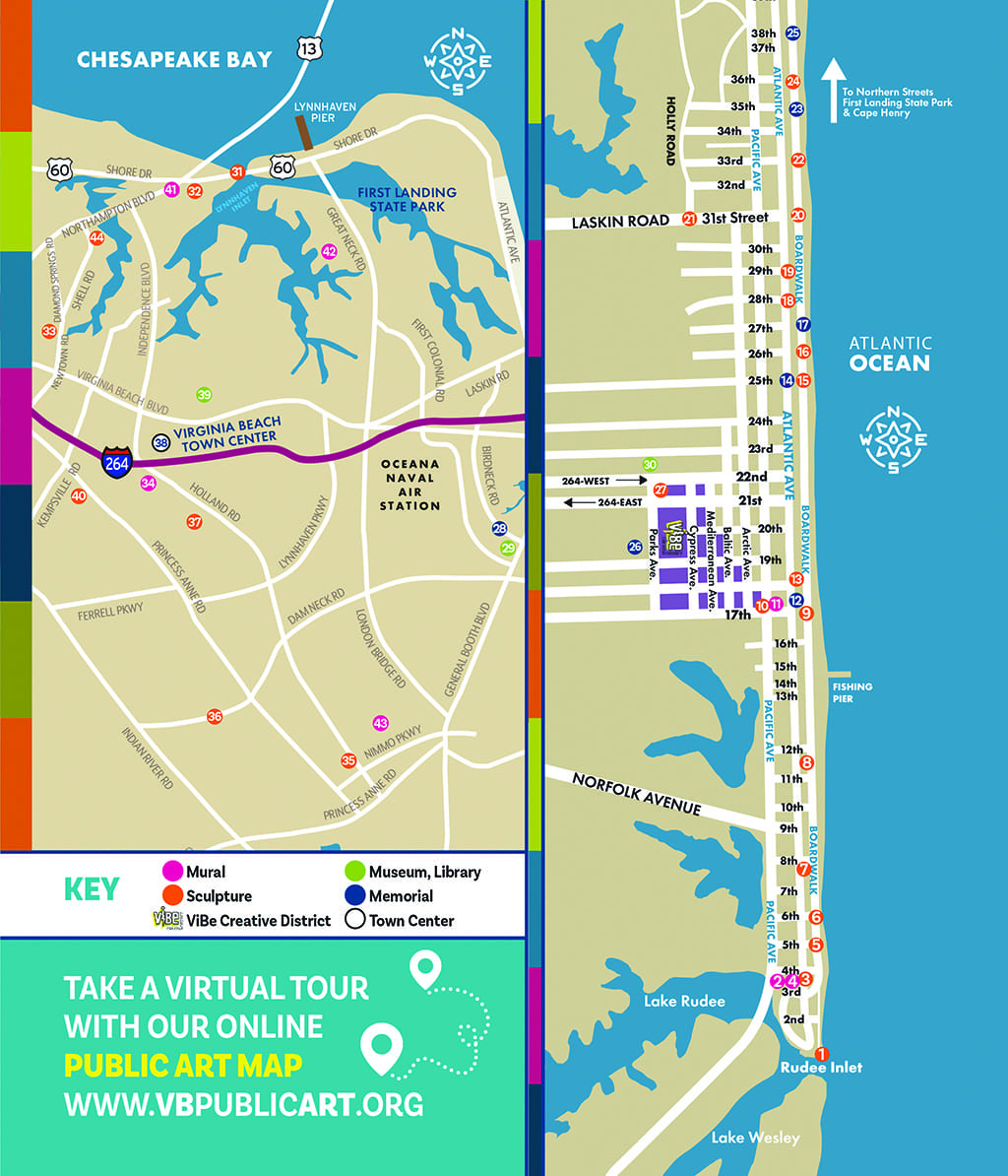 Virginia Beach Public Art | Virginia Beach Visitors Guide intended for Map Of Virginia Beach Va Boardwalk