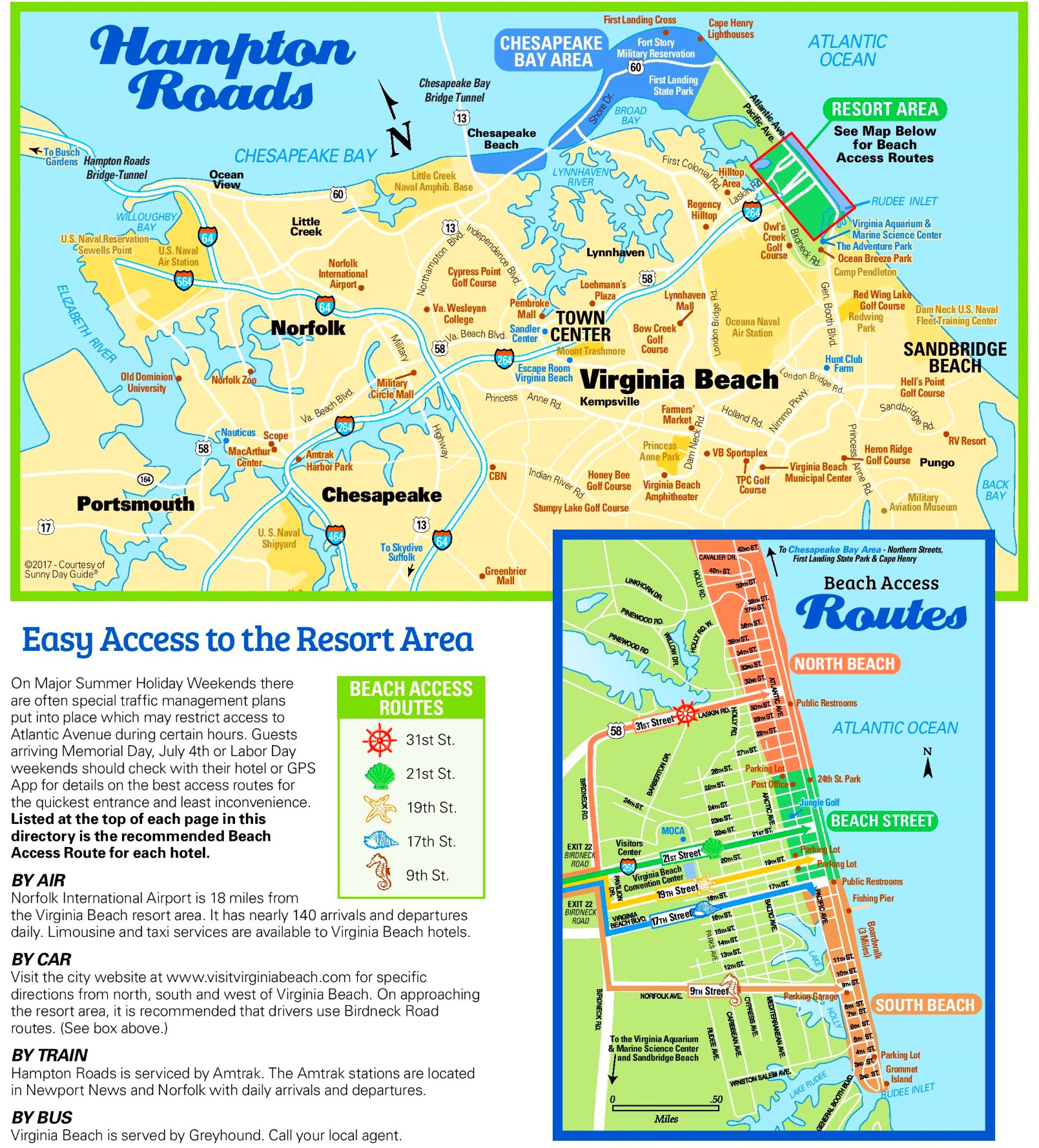Virginia Beach Tourist Map - Ontheworldmap in Virginia Beach Map With Hotels