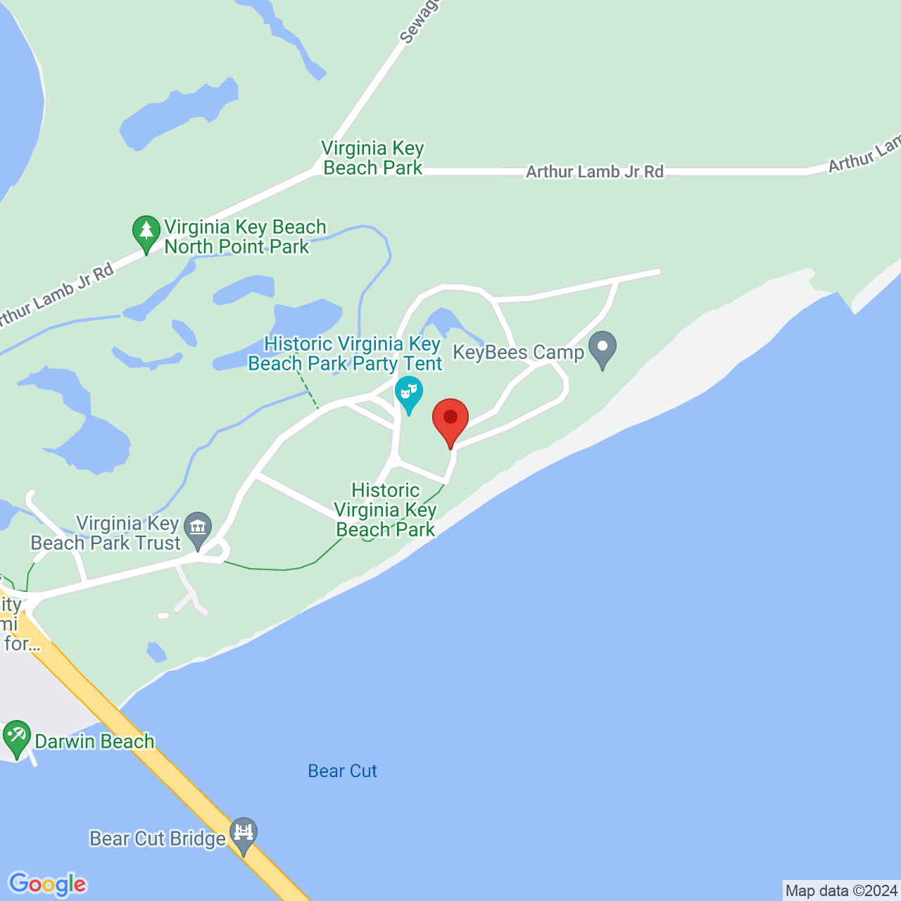 Virginia Key Beach Park in Virginia Key Beach Park Map